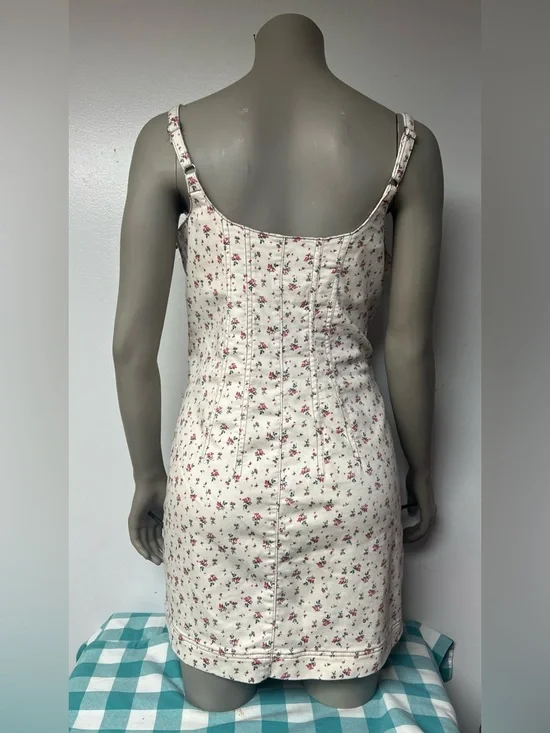 Tinseltown Cream Mini Dress with Pink Floral Print - Picture 2 of 7